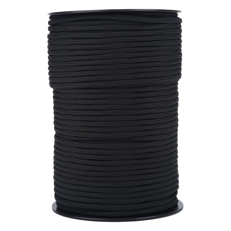 Paracaidistas de polipropileno para acampar al aire libre remolque rescate tienda atada cuerda de montañismo a prueba de viento 31 metros 9 núcleos 7 núcleo cuerda de paraguas en rollo