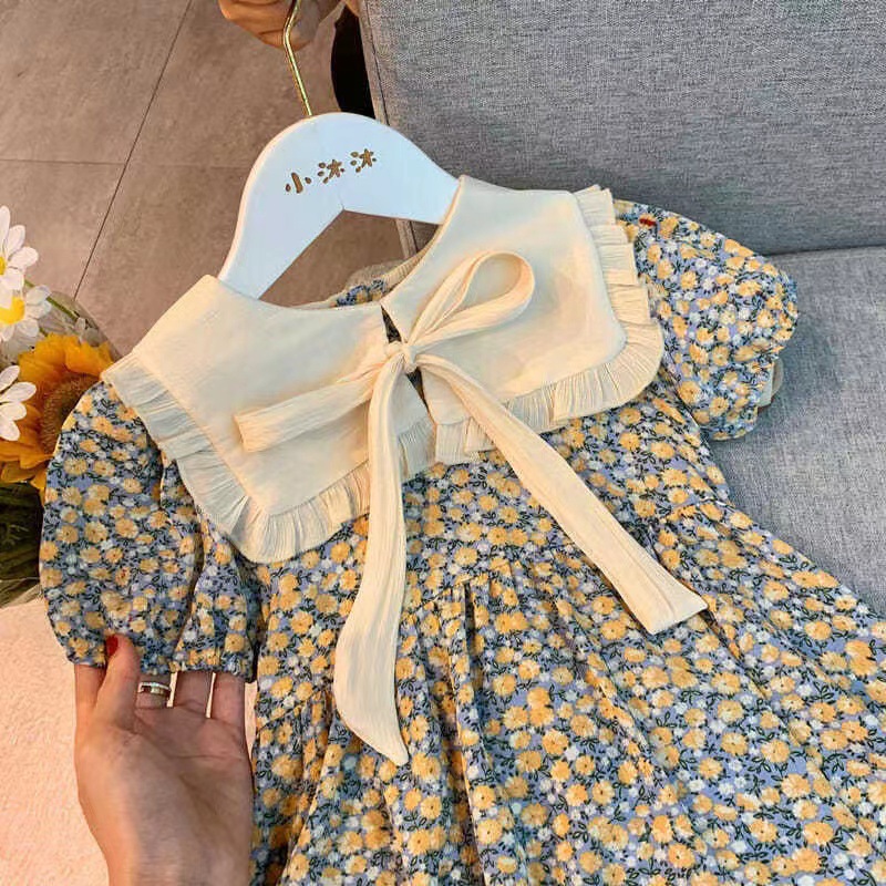 Girls' Floral Dress Summer 2026 Hot Trend Internet Celebrity Children's Baby Dress Stylish Little Girl Princess Dress
