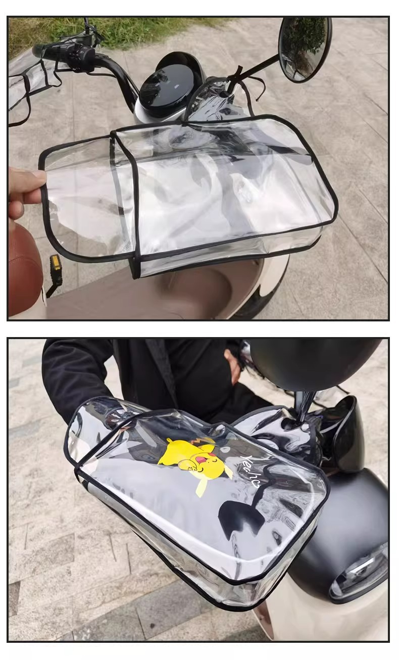 Electric Vehicle Velvet Thickened Handlebar Cover Waterproof Winter Battery Vehicle Warm Gloves Cold-Proof Scooter Handlebar Cover
