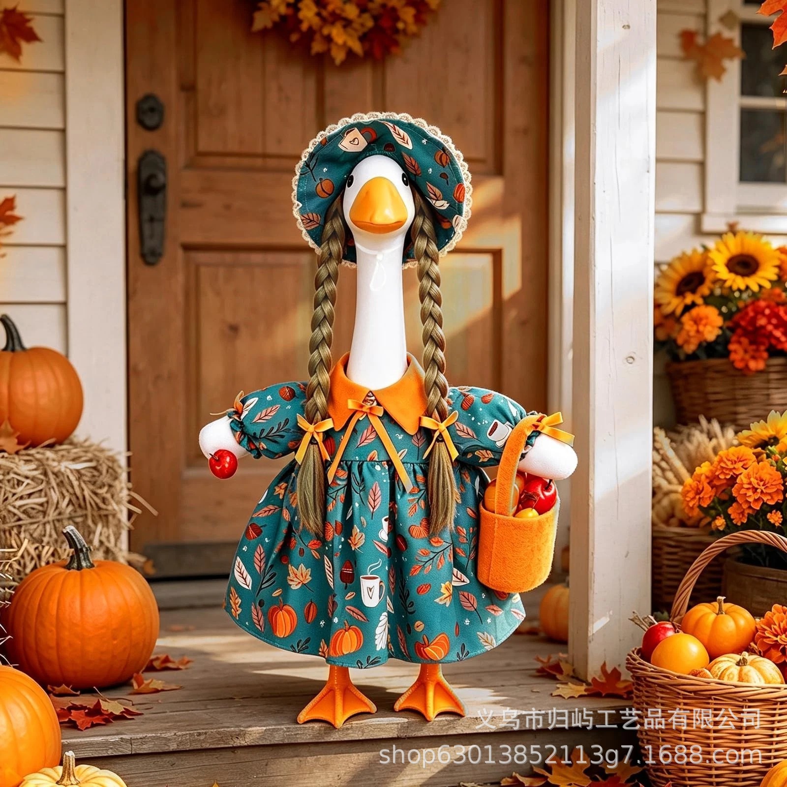 Halloween Jack-o'-Lantern Pumpkin Patch Goose Outfit & Bonnet