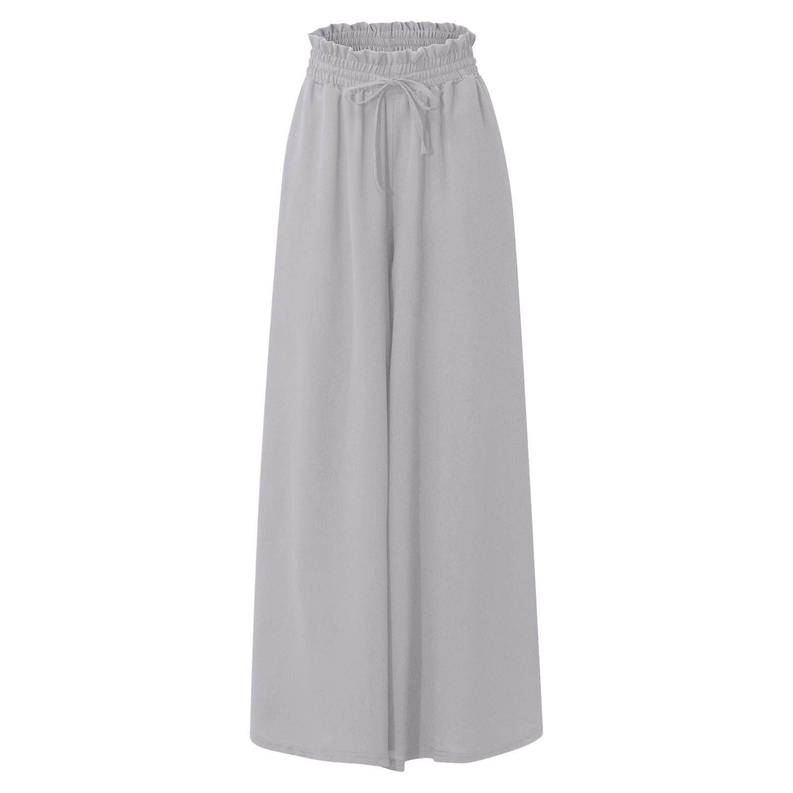 Women's Clothing Summer Wide Leg Trousers For Women High Waist Elastic Waistband Long Skirt Pants Design For Formal & Casual For Women_ecoleips.com
