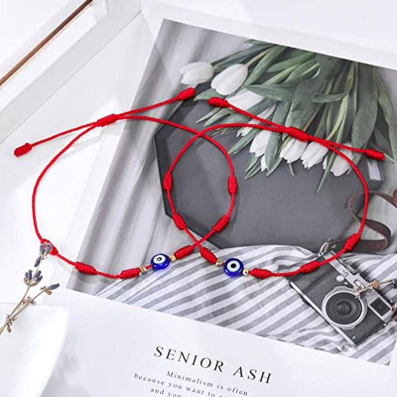 Ethnic Style Devilu0027S Eye Resin rope Knitting Unisex Bracelets 1 Set