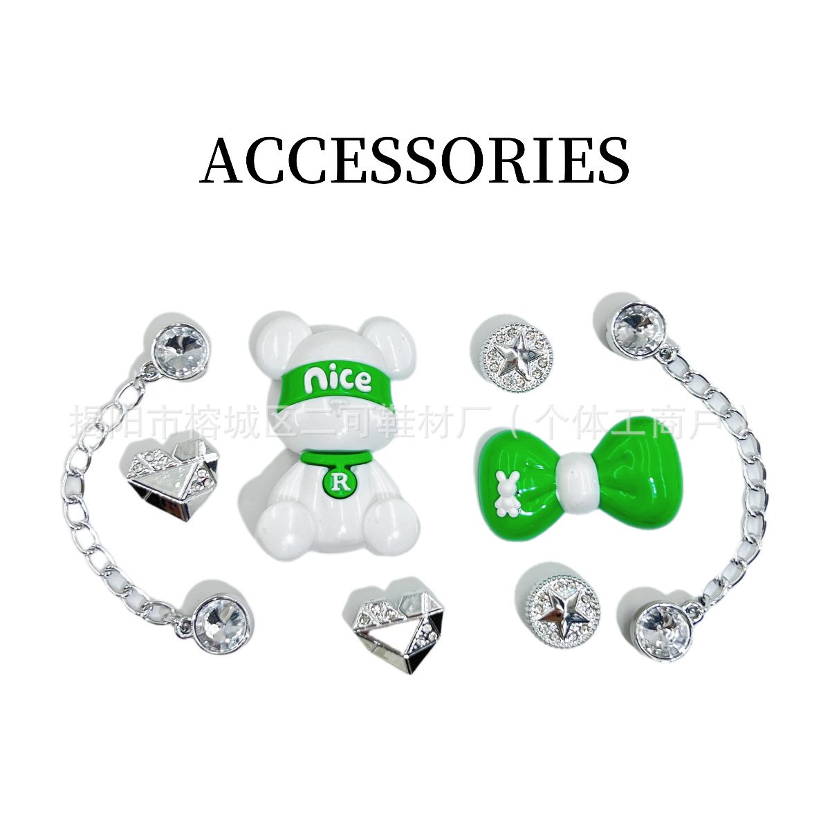 INS primavera nuevo ballet de perla punto de onda arco agujero agujero zapatos de ballet hebilla coreana diy accesorios desmontables