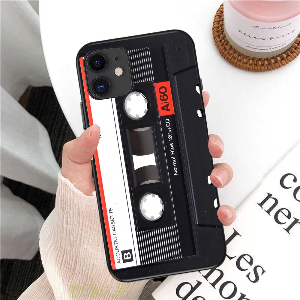 40g Weight iPhone Applicable Brands Phone Cases Classification tpu Material Recorder, Tape Pattern Retro, Classic Style Style Tpu Recorder Tape Retro Classic Style Phone Cases Phone Accessories 16