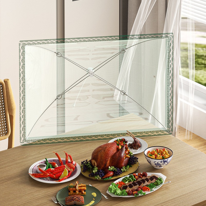 Foldable Anti-Fly Net Cover for Covering Leftovers, Food, and Dining Table; Dust-Proof and Breathable Cover for Home Dining Table