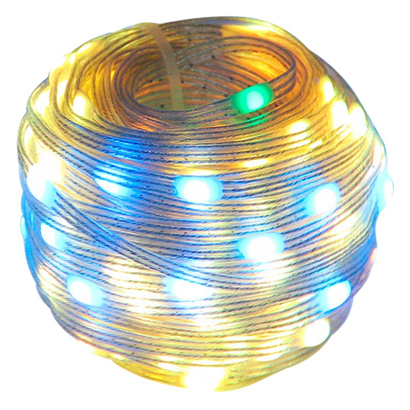 Nuevo LED punto de control Bluetooth APP mágico Color Control Remoto luces de cadena de cuero árbol de Navidad decoración de vacaciones luces de cadena de color RGB