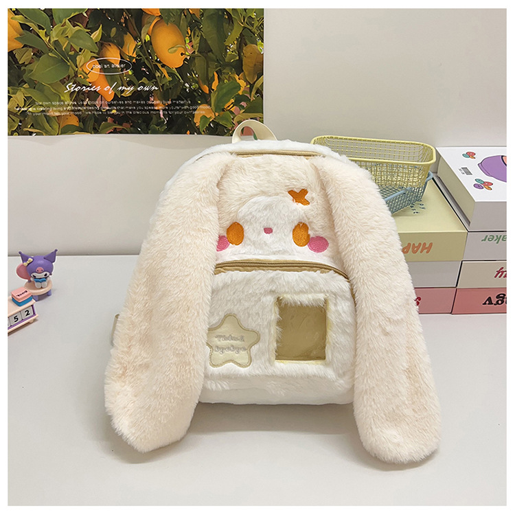 717g Weight Zipper Closure Type Double Shoulder Straps Strap Type Functional Backpack Bags Type Casual, Holiday Occasion Plush Material Women's Backpack Backpack Animal, Cartoon Pattern Spring, Autumn&Winter Season Women's Gender Cute Style Square Shape Animal Cartoon Casual Holiday Women's Backpack Functional Backpack 40