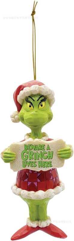 2024新品緑毛モンスタークリスマス装飾飾り漫画クリスマスツリーペンダントクリスマスホームカー装飾|undefined