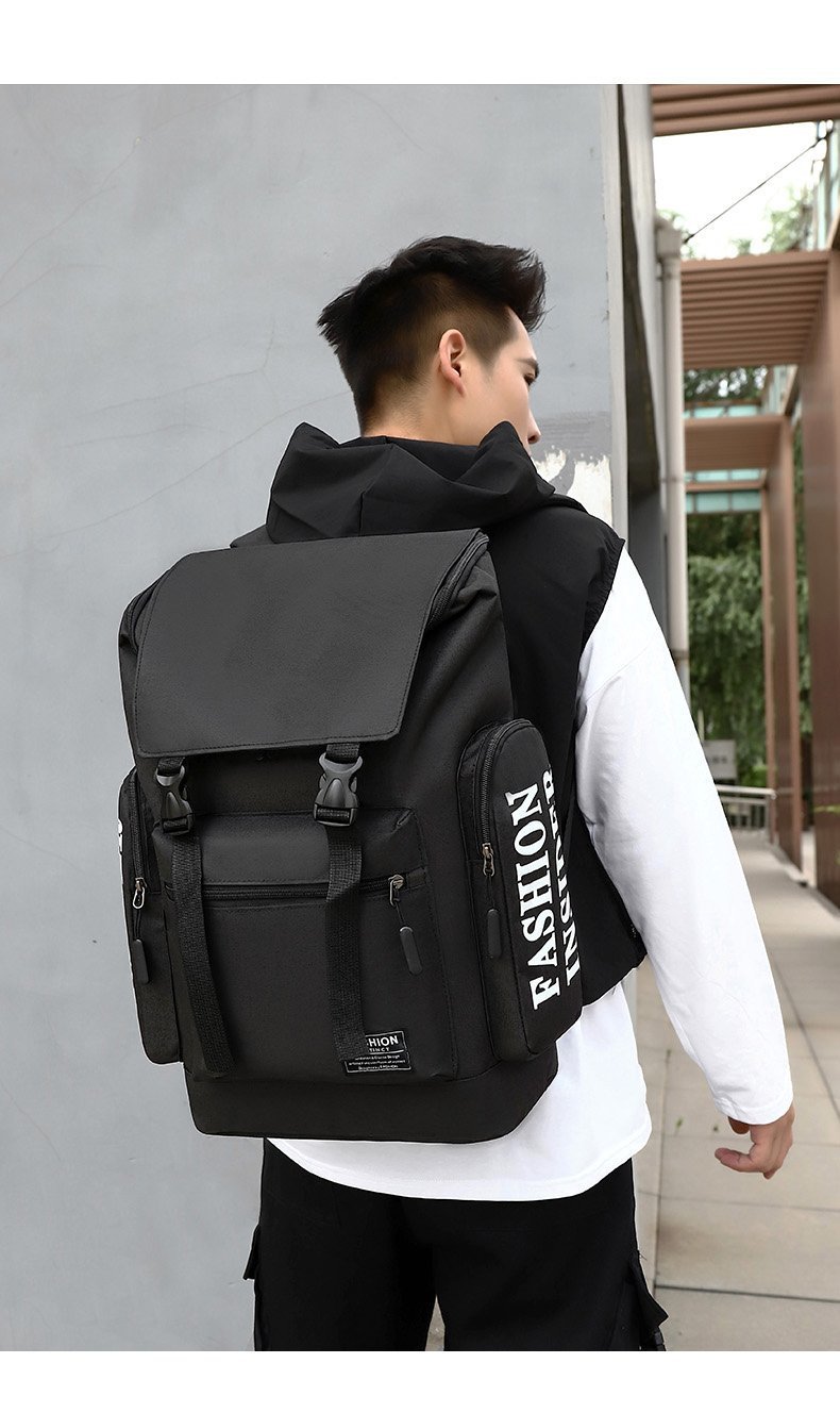 Large-capacity schoolbags, trendy men's street style, high school and college students' backpacks, men's Korean-style men's casual travel backpacks undefined