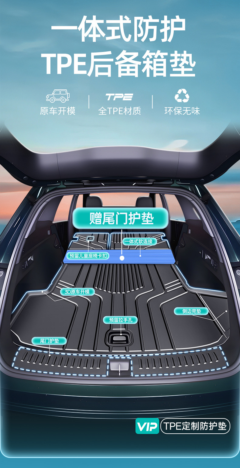 Suitable for 26 Models of Aito M7 Trunk Mats, Complete Collection of Car Interior Decoration Items, Tpe Trunk Protection Mat, M7 Accessories