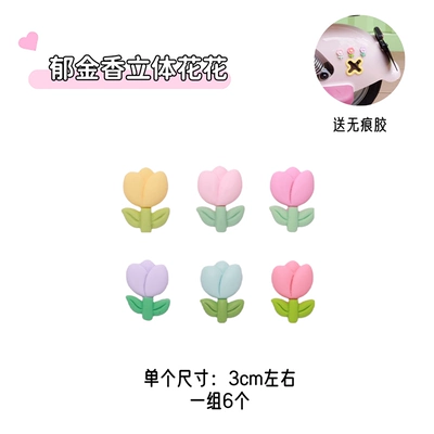 Electric vehicle foot mat – Waterproof Charger, Bag Stickers - three-dimensional-tulips-in-a-set-of-6