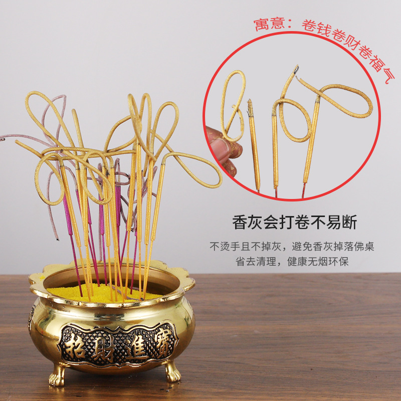 Treasurer Incense Golden Coiled Money Incense Household Handmade Smokeless Bamboo Stick Incense Smokeless Incense Manufacturer Wholesale For Supply Used Buddhist Incense