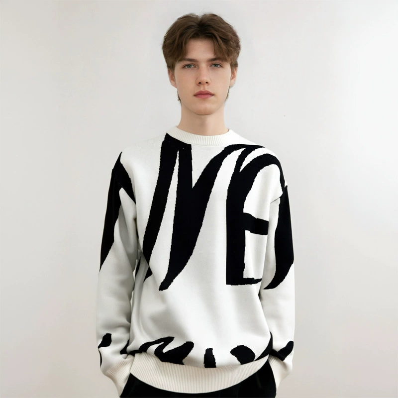 Трансграничная внешняя торговля весна и осень новый модный бренд свитер мужской с круглым вырезом