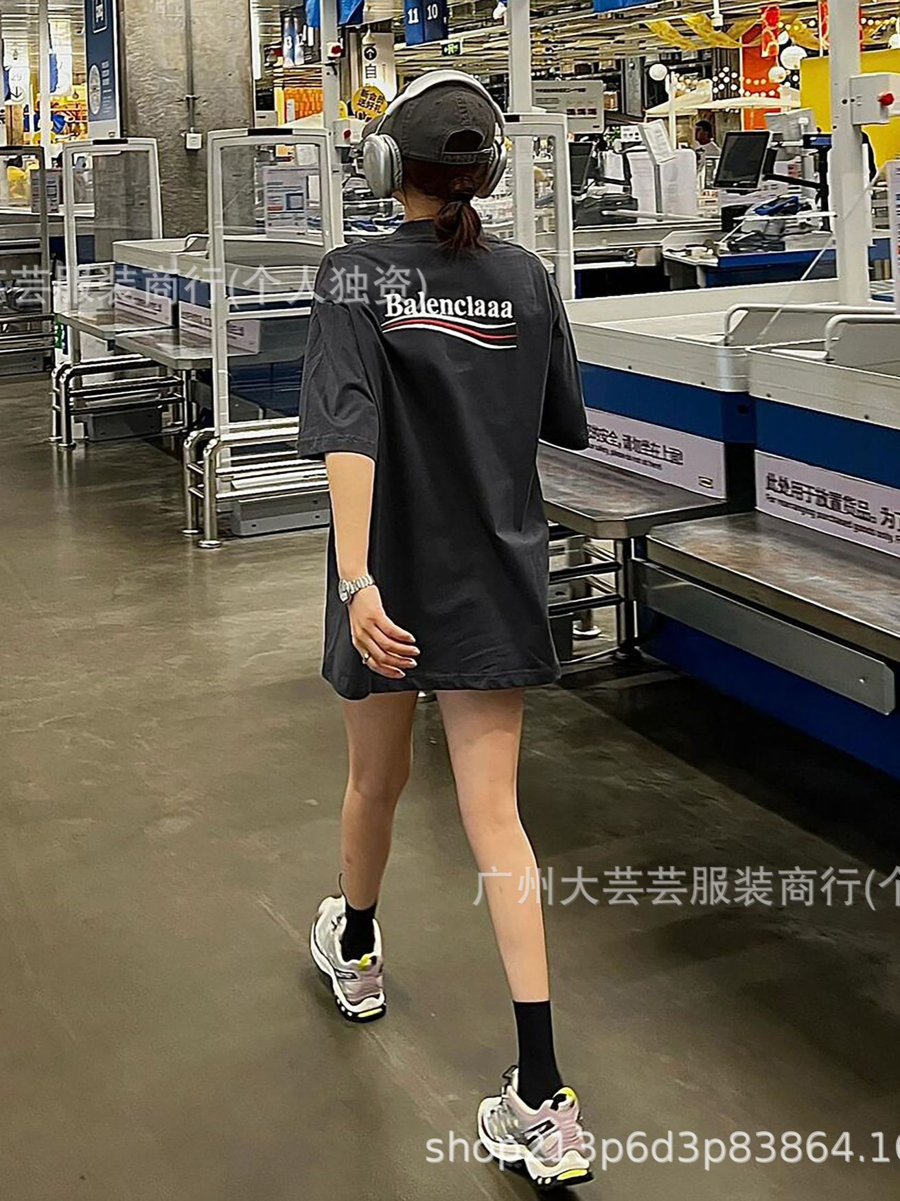 パリB家高バージョンSS24クラシックコーラ波ロゴ刺繍OSゆるいカジュアル男女半袖tシャツ