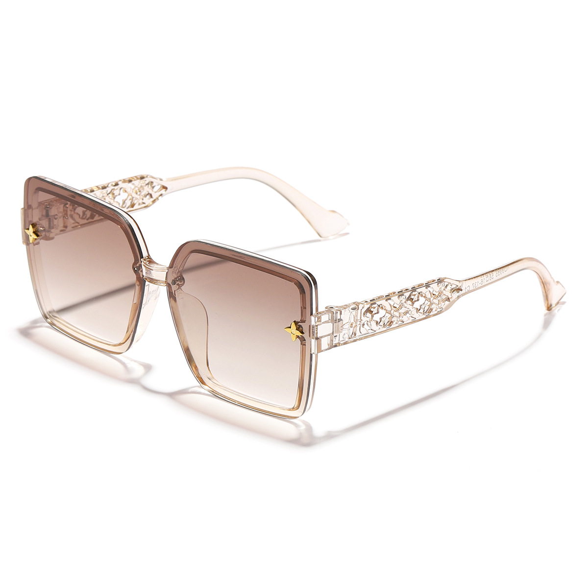 Nuevo estilo coreano elegante marco trébol hueco-fuera de oro beige uñas moda personalidad moda desgaste esencial luz lujo gafas de sol