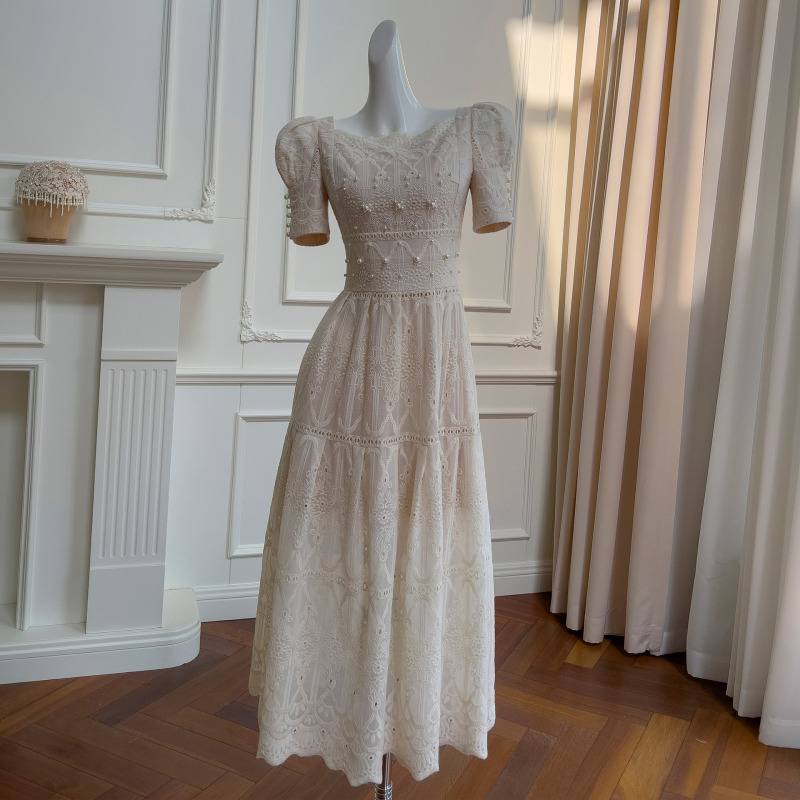 Skirt Women's Spring and Summer dress New Fashion Elegant Celebrity Style Elegant Puff Sleeve Short Sleeve Dress 68942