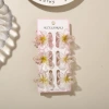 #4 Glitter-Green [Set of 6 with Cards] 4cm Plumeria Style
