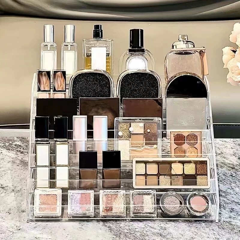 Eyeshadow Palette Storage Box, Cushion Powder Acrylic Display Stand, Desktop Organizer for Cosmetics, Nail Polish, Lipstick Assembly Eyeshadow Palette Storage Box, Cushion Powder Acrylic Display Stand, Desktop Organizer for Cosmetics, Nail Polish, Lipstick Assembly