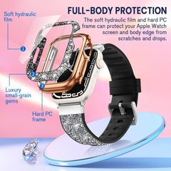 Suitable for Apple watch 7 watch protective cover star diamond case 41mm hard shell crystal flash diamond 45mm