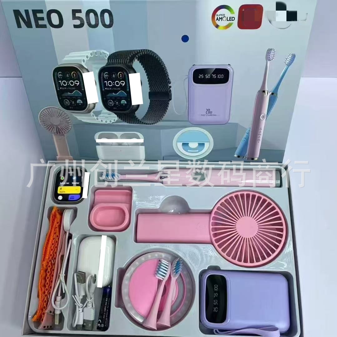 Cross-Border Neo500 Smart Watch Men's Multi-Function Bluetooth Call Headset Fan Set Women's Long Battery Life Huaqiangbei