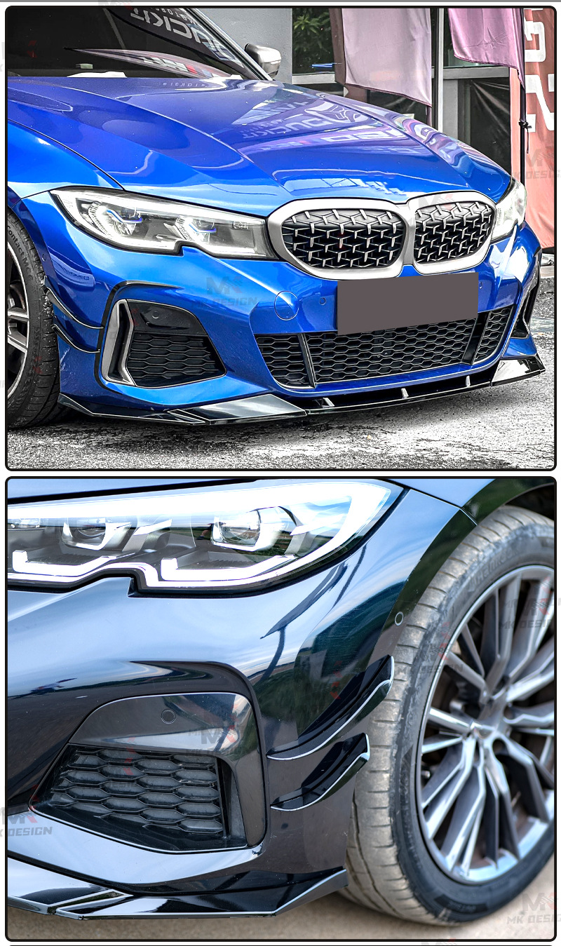 Suitable for Bmw 3 Series G20 G28 Early Abs Glossy Black Front Shovel Side Skirt Rear Lip Surround Front Lip Rear Wing