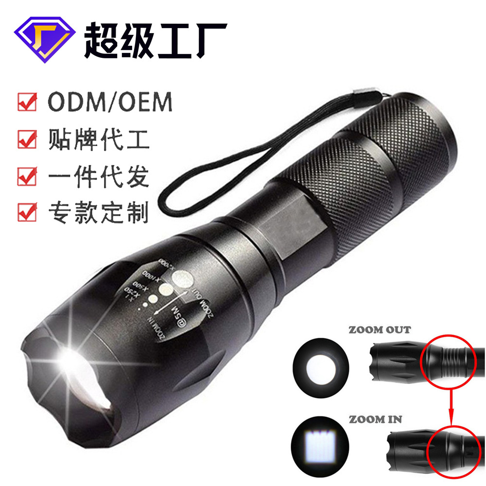 Linterna caliente transfronteriza directa de fábrica A100 zoom linterna USB de carga