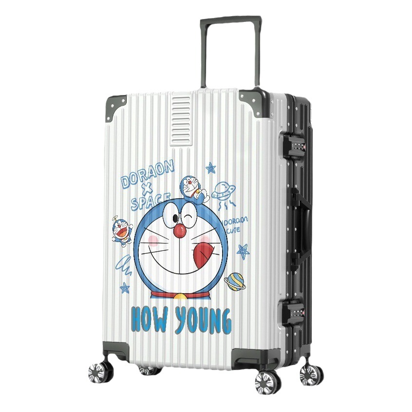 Dibujos animados creativo 20/28 pulgadas de gran capacidad universal rueda de equipaje carro cremallera marco de aluminio caja de viaje
