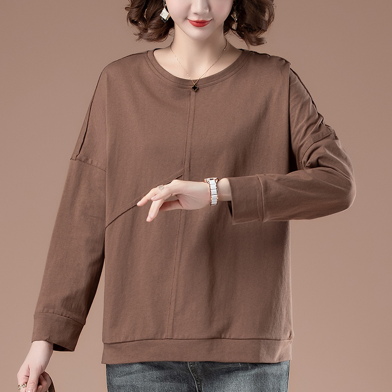 長袖のtシャツの女性の春は太って大きいサイズの婦人服をプラスします。|undefined