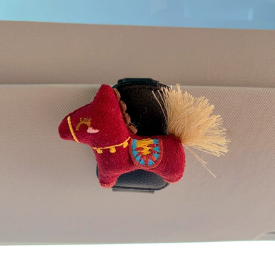 Car Glasses Clip/Bill Clip — Holder Car Interior Accessories - red-pony-black-glasses-clip
