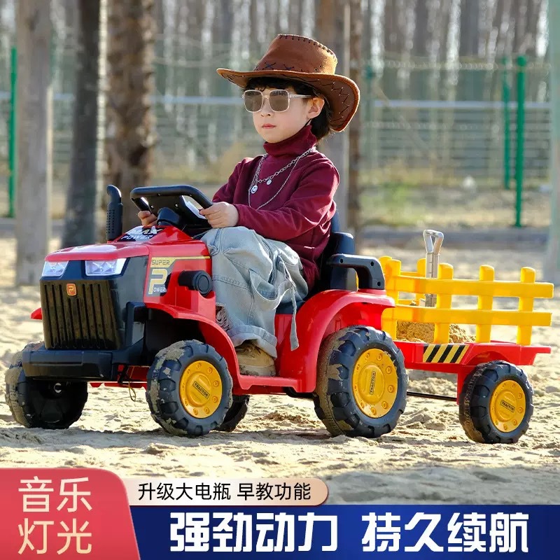 Simulación transfronteriza niño de 1 - 6 años de edad puede sentarse juguete de tamaño grande control remoto con cucharón tractor eléctrico coche de juguete para niños image 3