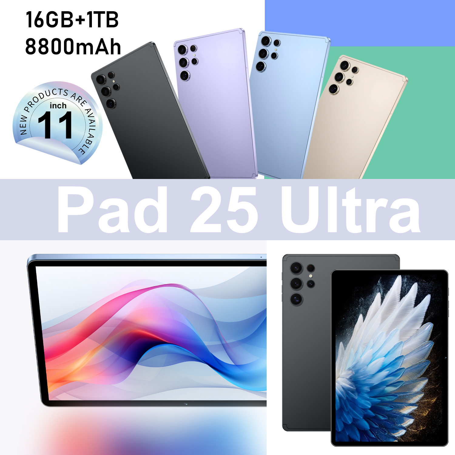 Cross-Border Tablet Pad 25 Ultra Android Dual-Sim Smart Learning Foreign Trade New Model 11inch Large Screen Tablet Computer