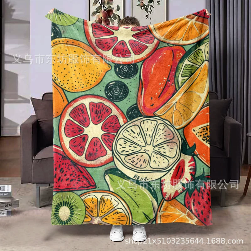 Тропические фрукты прохладные, теплые и удобные фланелевые одеяла