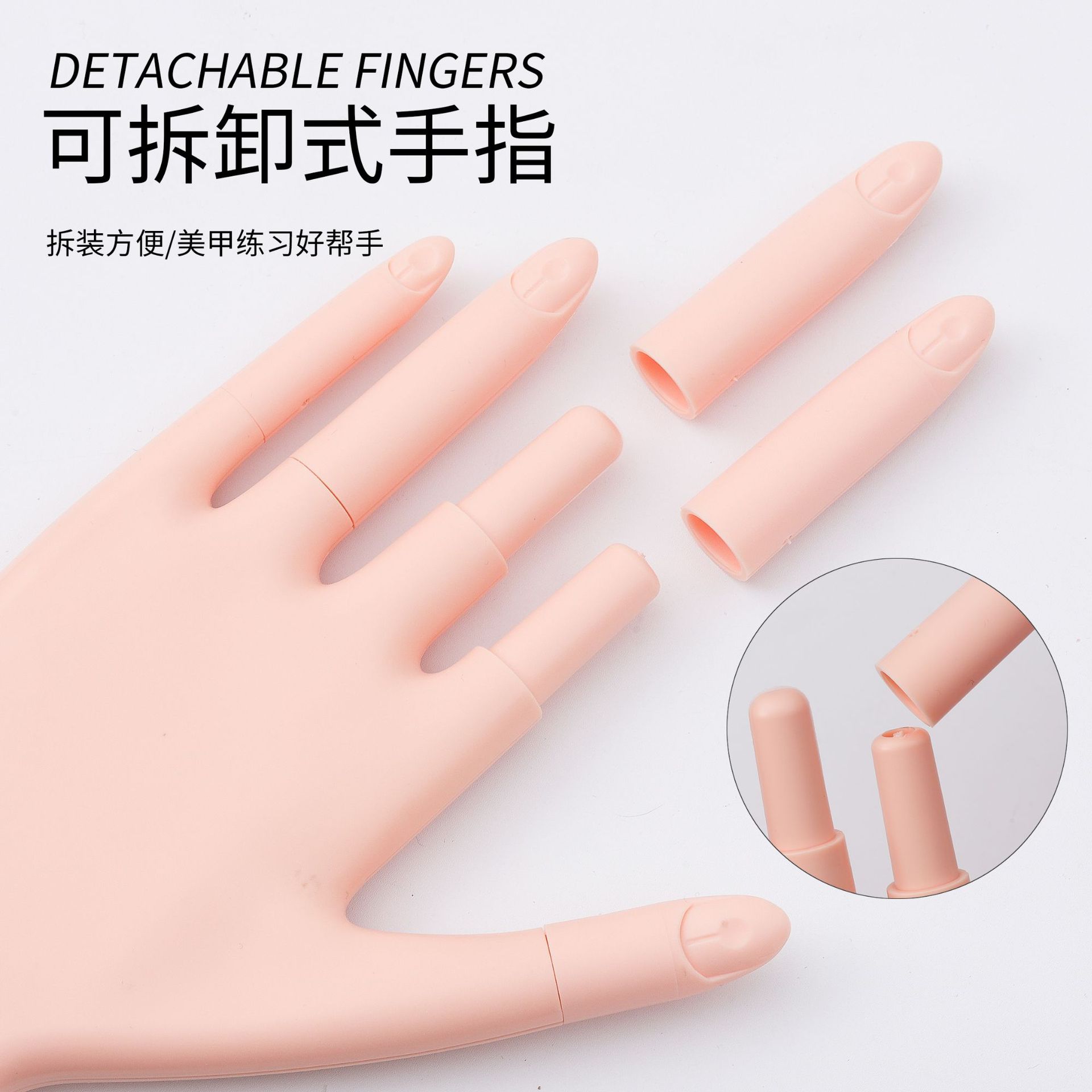 Nuevo modelo transfronterizo de práctica de uñas de silicona para manos artificiales