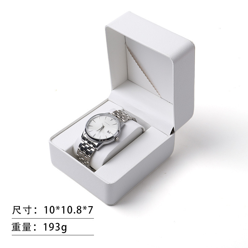 Fuente de fábrica pu caja de reloj flip reloj caja de embalaje pu cuero joyería caja de almacenamiento caja de reloj al por mayor