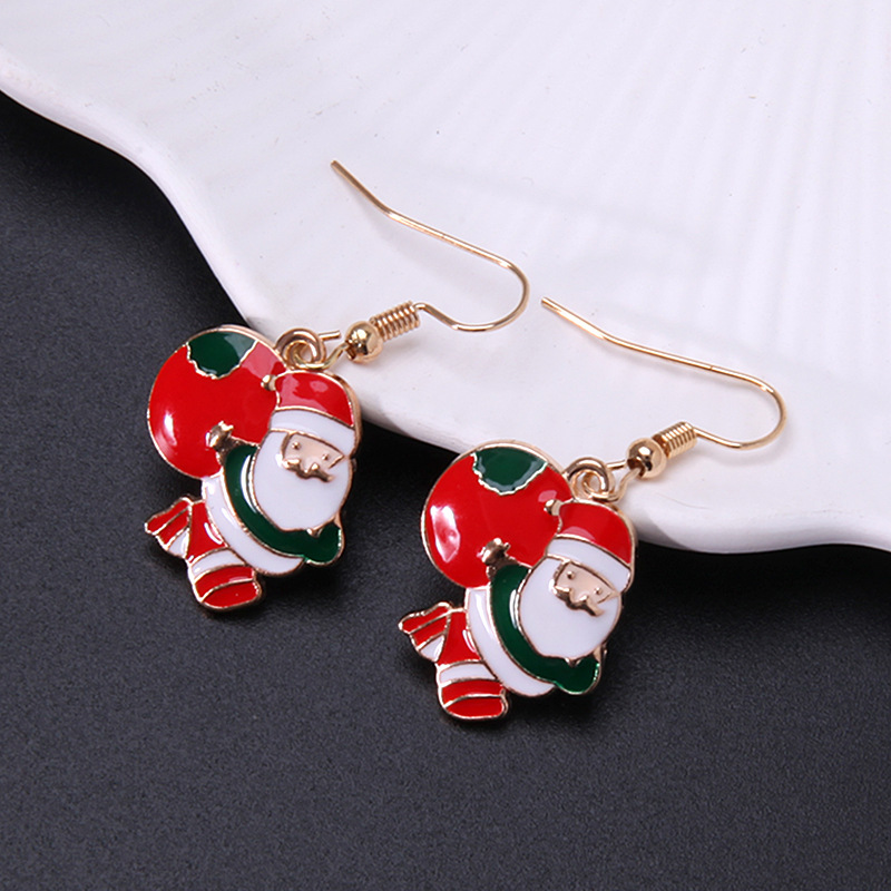 Fashion Christmas Tree Gloves Alloy Plating Inlay Artificial Gemstones Christmas Women's Drop Earrings 1 Pair display picture 4