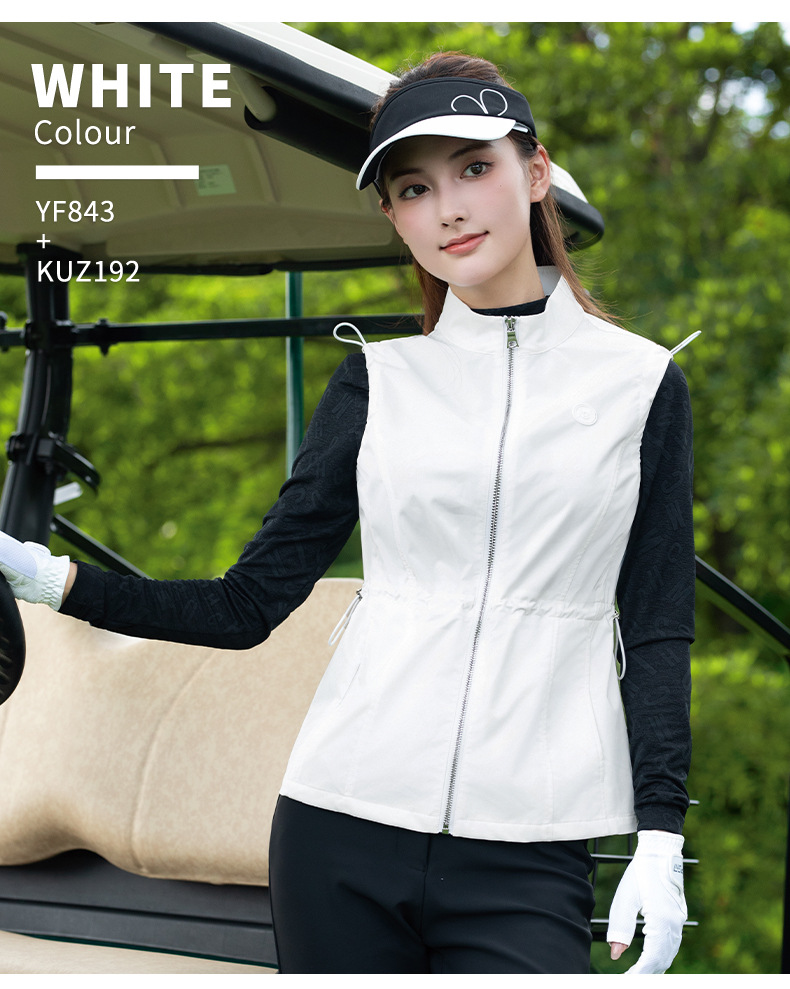 Áo vest nữ PGM Golf chống gió ấm áp, co giãn, thiết kế giảm eo — Áo vest đen [chống gió và ấm áp/điều chỉnh co giãn/giảm eo] YF843 chi tiết 5