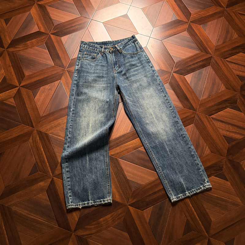 2026 High-End Trendy Brand Jeans with Distressed Hems, Relaxed Vintage Straight-Leg 11 oz Men's Jeans with Faded Wash 2026 High-End Trendy Brand Jeans with Distressed Hems, Relaxed Vintage Straight-Leg 11 oz Men's Jeans with Faded Wash