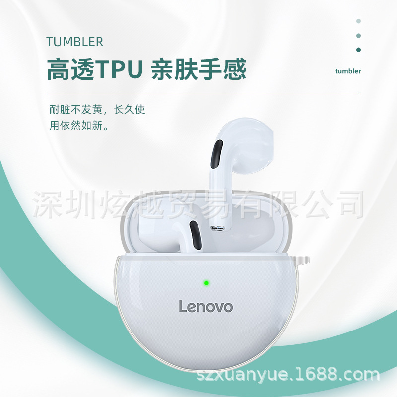 Adecuado para Lenovo HT38 funda protectora auricular Bluetooth caso PRO6 transparente suave caso airposs6 patrón de impresión en color