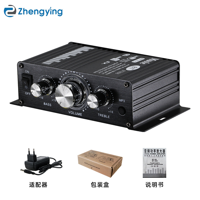 BT-888-Negro-Independiente-Estándar + Adaptador de corriente con enchufe redondo