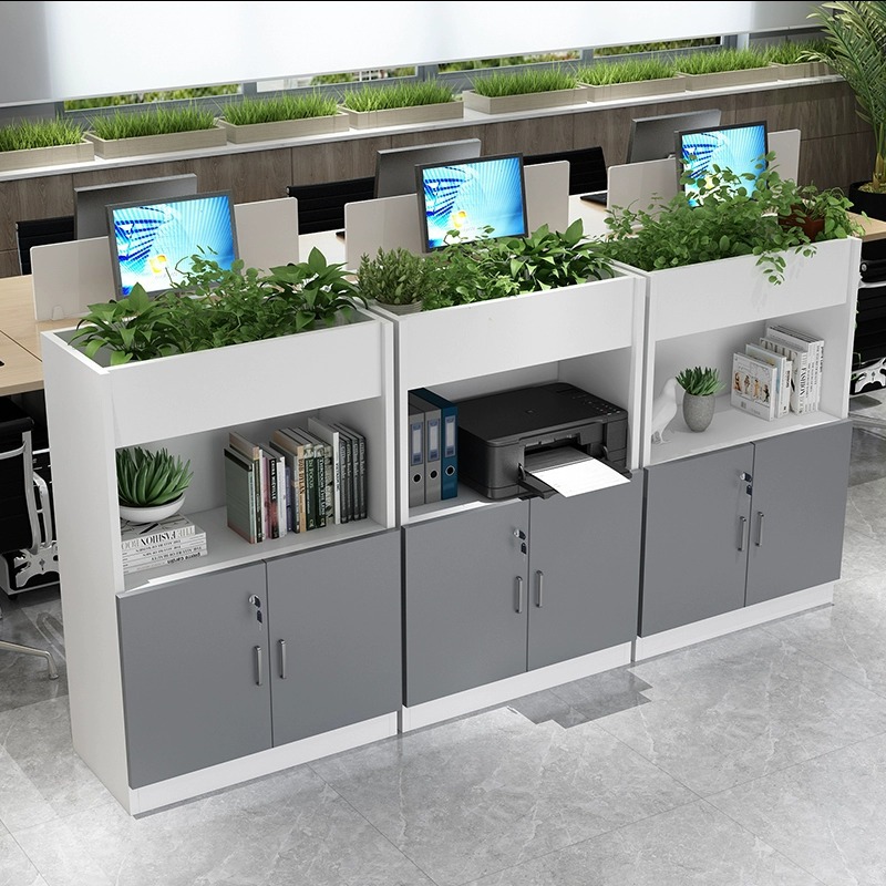 Office partition cabinet, green plant cabinet, file cabinet, partition cabinet, document cabinet, flower trough cabinet, storage cabinet, wooden low cabinet, white edge cabinet