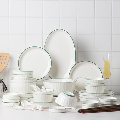 尚行知是 陶瓷餐具碗碟套装简约小清新家用盘子批发创意碗筷礼品|ms