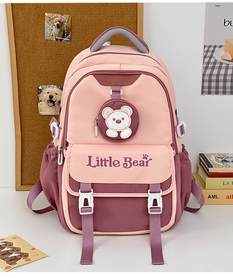 Vintage-Inspired School Backpack For Teens - Stylish & Spacious Unisex Bookbag With Breathable Cushion Straps, Trendy Color Block Design_voghion.com