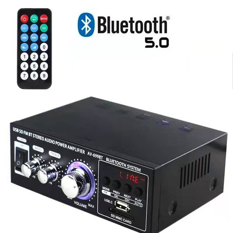 Amplificador de potencia mini pequeño altavoz amplificador de potencia tarjeta USB radio DC 12V 220V amplificador de potencia Bluetooth