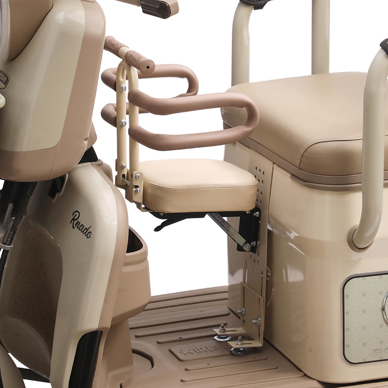 Electric Tricycle Front-Mounted Child Seat, No-Drill Folding Seat, Universal Safety Baby Seat for Tricycles