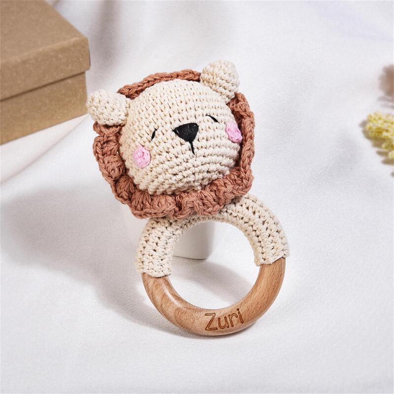 Cross-border Crochet Little Lion Animal Rattle Baby Doll Baby Soothing Toy Bite Crochet Toy Cross-border Crochet Little Lion Animal Rattle Baby Doll Baby Soothing Toy Bite Crochet Toy