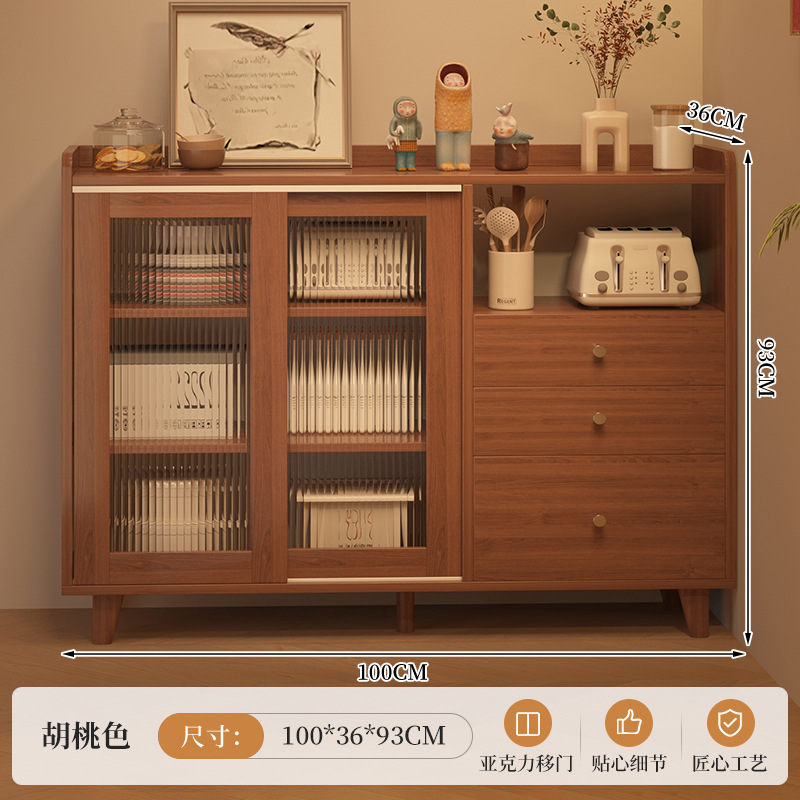 Mueble lateral contra la pared, armario de almacenamiento integrado, armario de almacenamiento de sala de estar, armario de almacenamiento de gran capacidad, armario de preparación para el hogar, armario de té