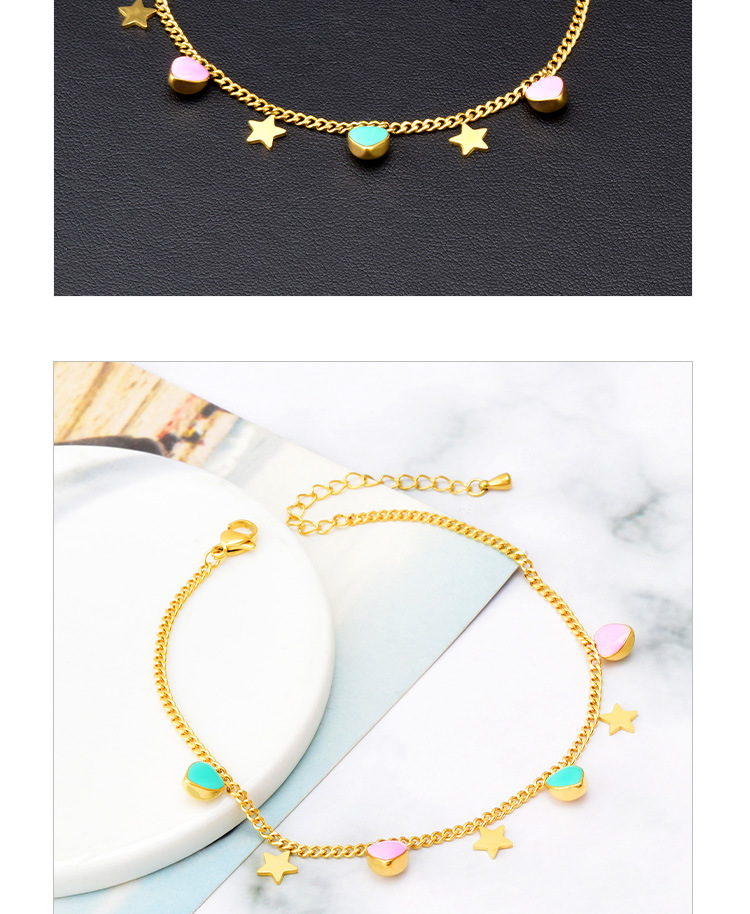 Sweet Star Heart Shape Titanium Steel Bracelets Anklet