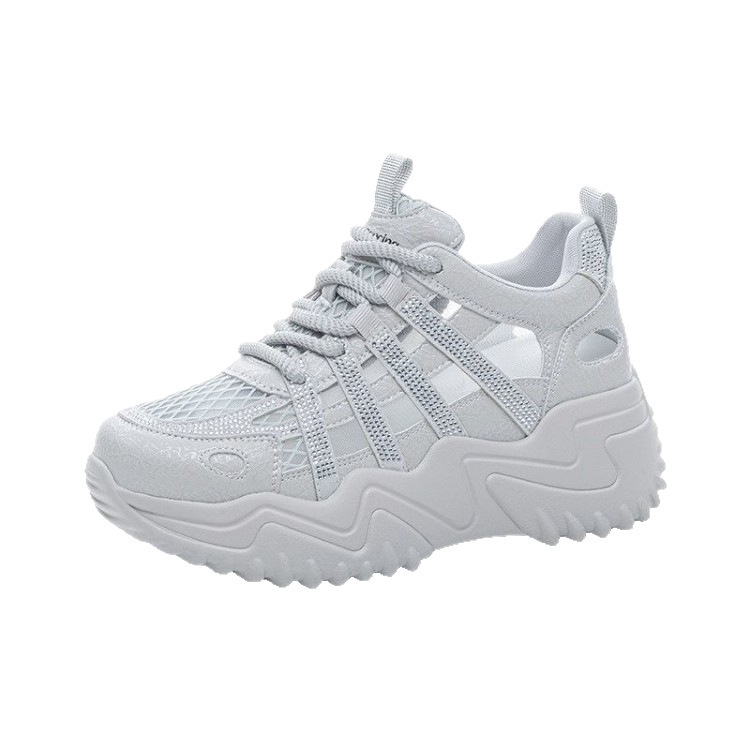 Zapatos blancos para mujeres 2026 nuevas sandalias deportivas casuales de alto nivel transpirables, zapatos de moda huecos para mujeres