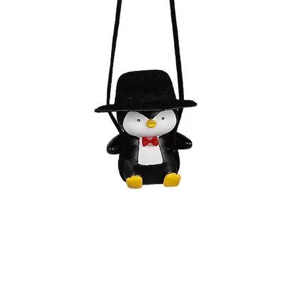 Car hanging | Swing Car Rearview Mirror Hanging Decoration - black-hat-gentleman-penguin