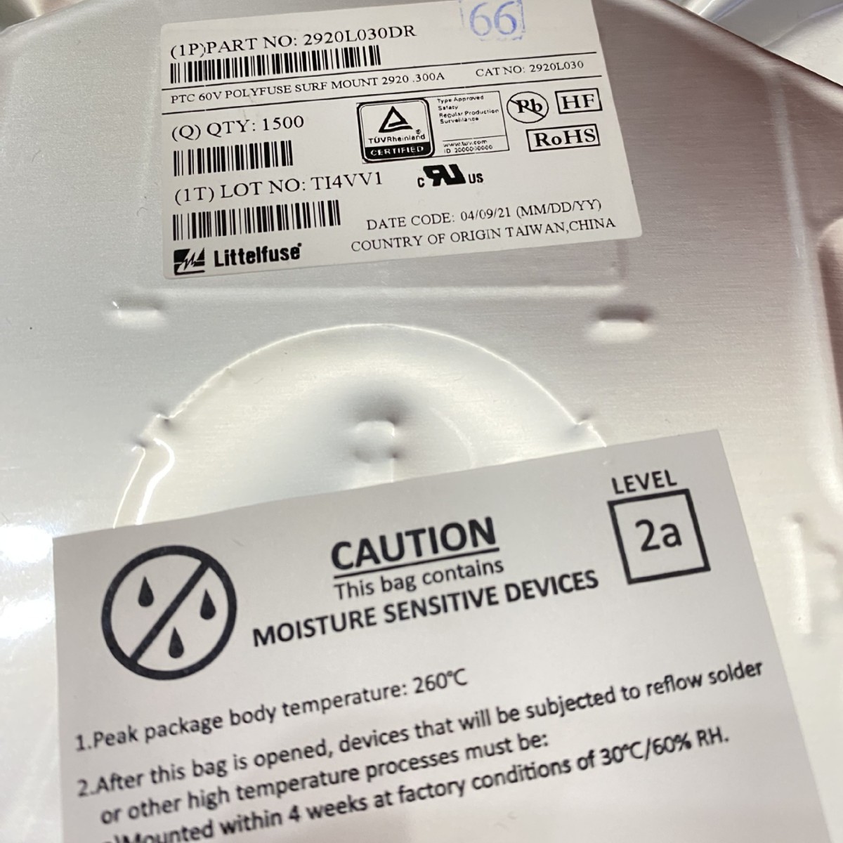 2920L030DR，Littelfuse自恢复保险丝PTC SMD2920 0.3A 300MA 60V